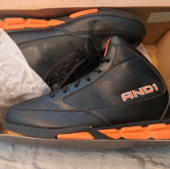 And1 Other - AND1 Blitz Black and Orange High-Top Sneakers